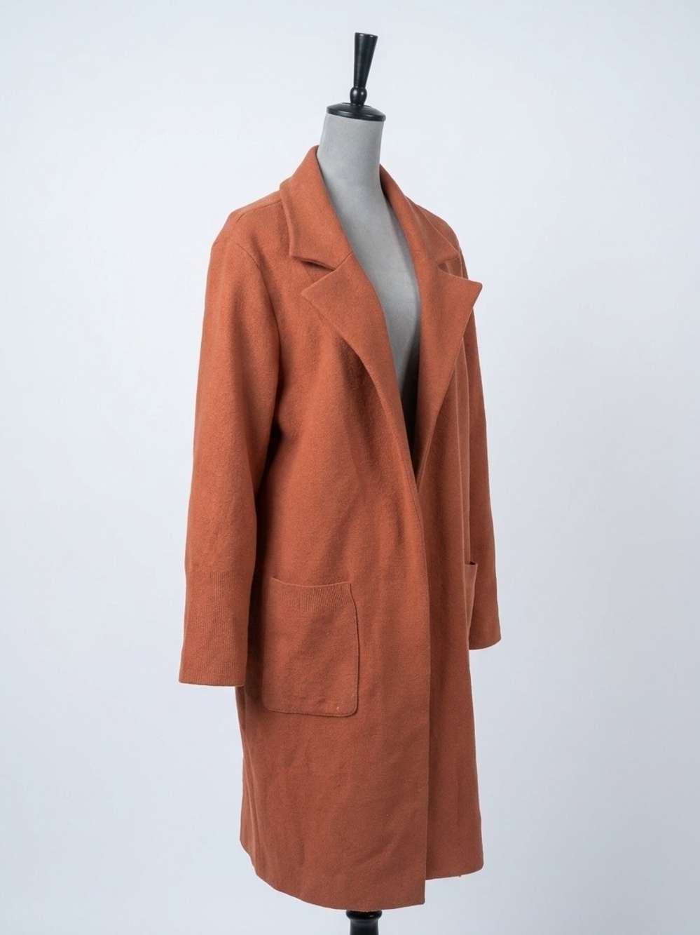 Women's Open-Front Trench Coat in Rust